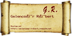 Gelencsér Róbert névjegykártya