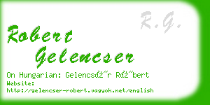 robert gelencser business card